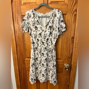 LOFT floral dress with a tie waist